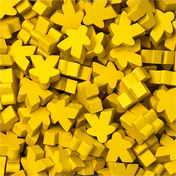 Wooden Meeples 15mm YELLOW (Pack of 20)