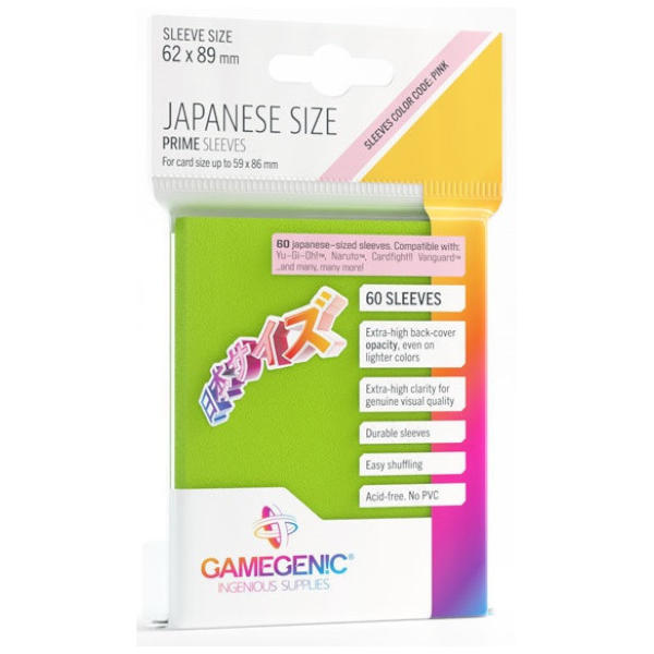 Gamegenic Prime Japanese Sized Sleeves Lime 62mm x 89mm 60pcs | MTM