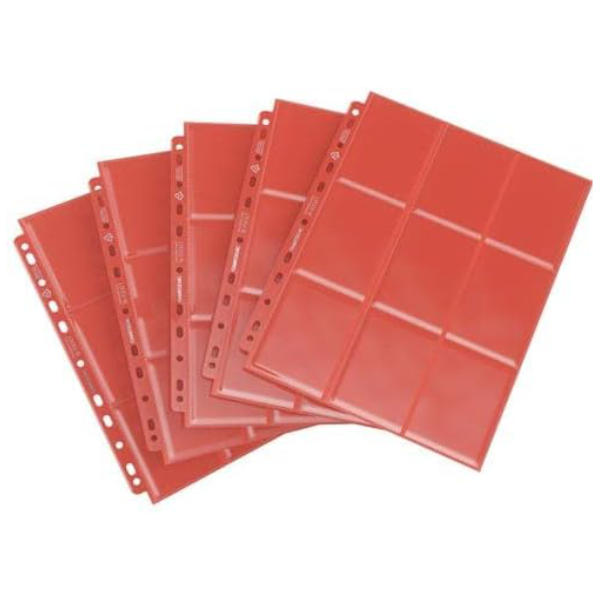 Gamegenic Sideloading 18 Pocket Pages 10pcs Pack Red