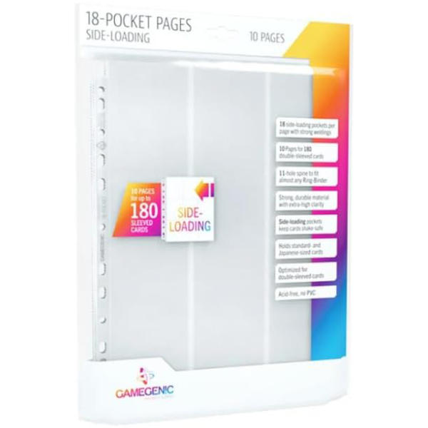 Gamegenic Sideloading 18 Pocket Pages 10 Pcs Pack White