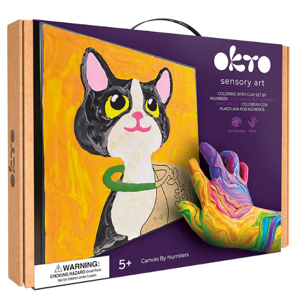 Okto Sensory Art Coloring with Clay Set by Numbers Cat