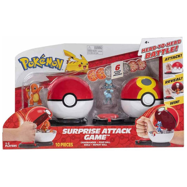 Pokemon Surprise Attack Pokeball Battle Game Riolu and Charmander