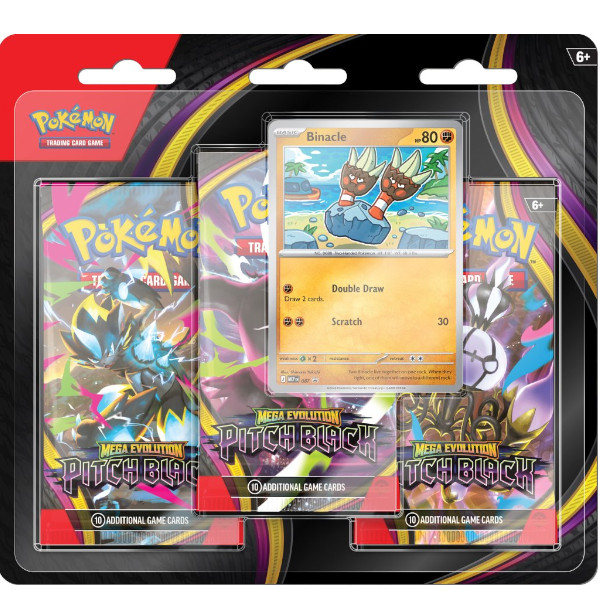 Pokemon TCG Mega Evolutions 5 Pitch Black Three Booster Blister