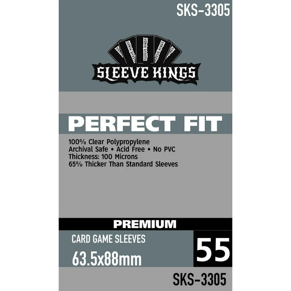 Sleeve Kings Perfect Fit Premium Card Game Sleeves 63.5x88mm 55pcs (3305)
