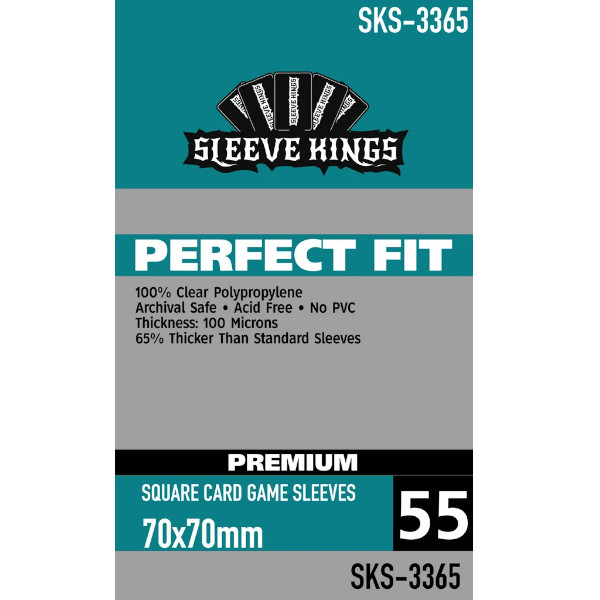 Sleeve Kings Perfect Fit Premium Square Card Sleeves 70x70mm 55pcs (3365)